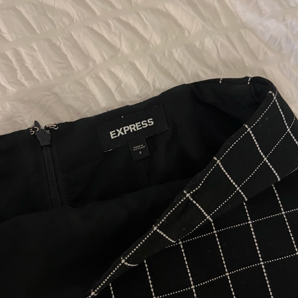 Express Stiched Windowpane High Waisted Pencil Skirt P04 - Picture 5 of 7